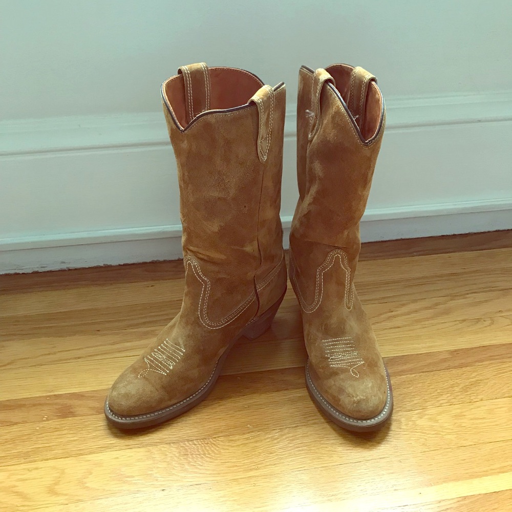 Vibram Suede Cowboy Boots